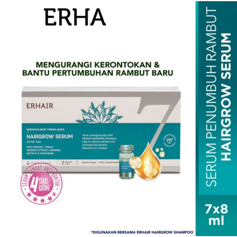 Jual Erhair Hairgrow Serum Erha 7x8ml Penumbuh Rambut Rontok | Shopee ...