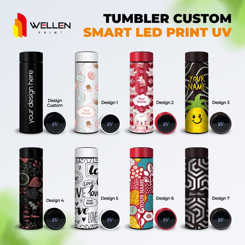 Jual WELLEN PRINT - Tumbler Sakura Smart LED Print Custom / Termos ...