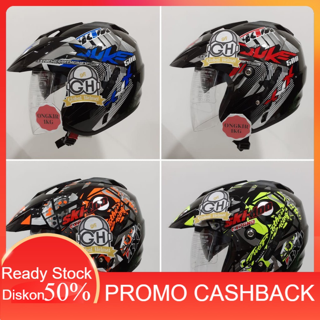 Jual 3.3 HELM DUA KACA MURAH HELM DOUBLE VISOR MURAH HELM DEWASA MURAH