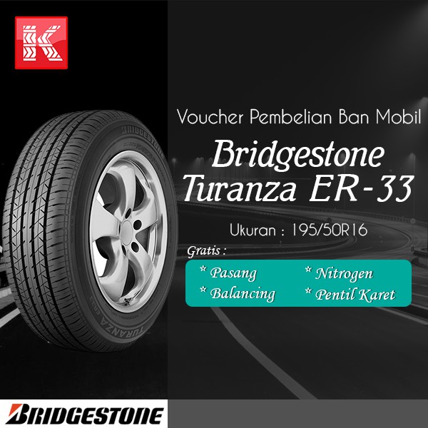 Jual Ban Mobil Bridgestone Turanza ER33 195/50R16 (Vocer) | Shopee ...