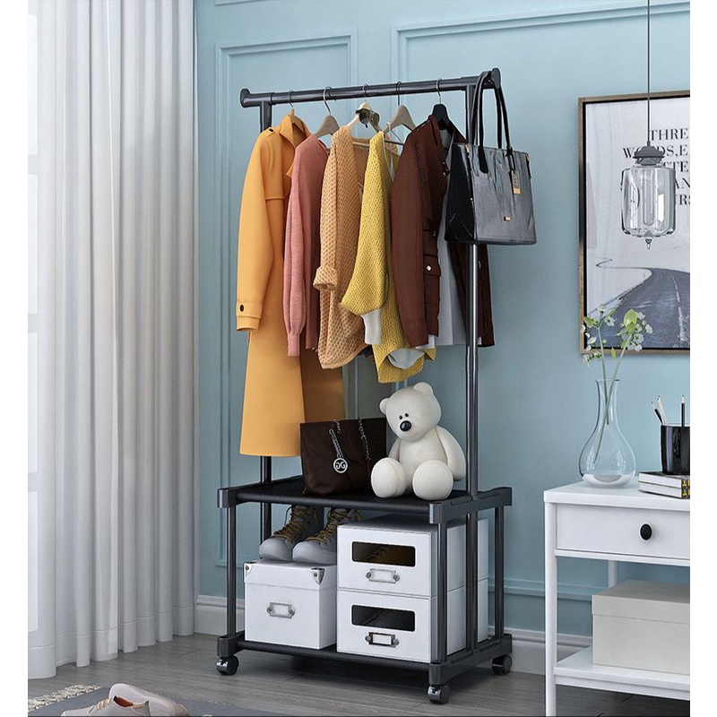 Jual SHENAR (COD),NEPTUNE RACK 2 LAYE Stand Hanger Rak Gantungan Baju ...