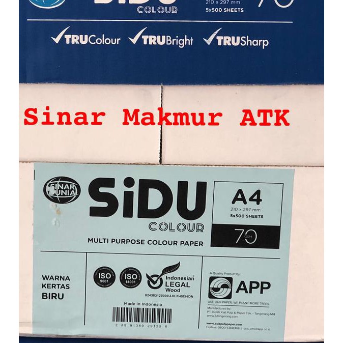 Jual Ss Kertas Hvs Warna Colour Paper Sinar Dunia Sidu A Gr Biru Shopee