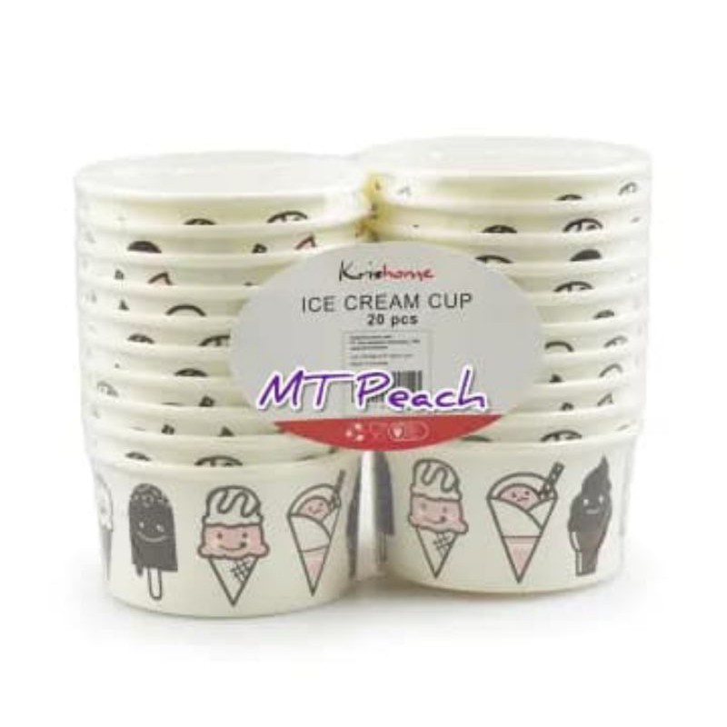 Jual KRISHOME SET CUP ES KRIM 180ML 20PCS PAPER CUP | Shopee Indonesia