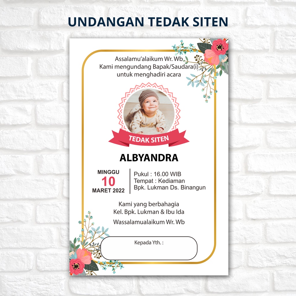 Jual UNDANGAN TEDAK SITEN / TEDHAK SITEN / UNDANGAN AQIQAH | Shopee