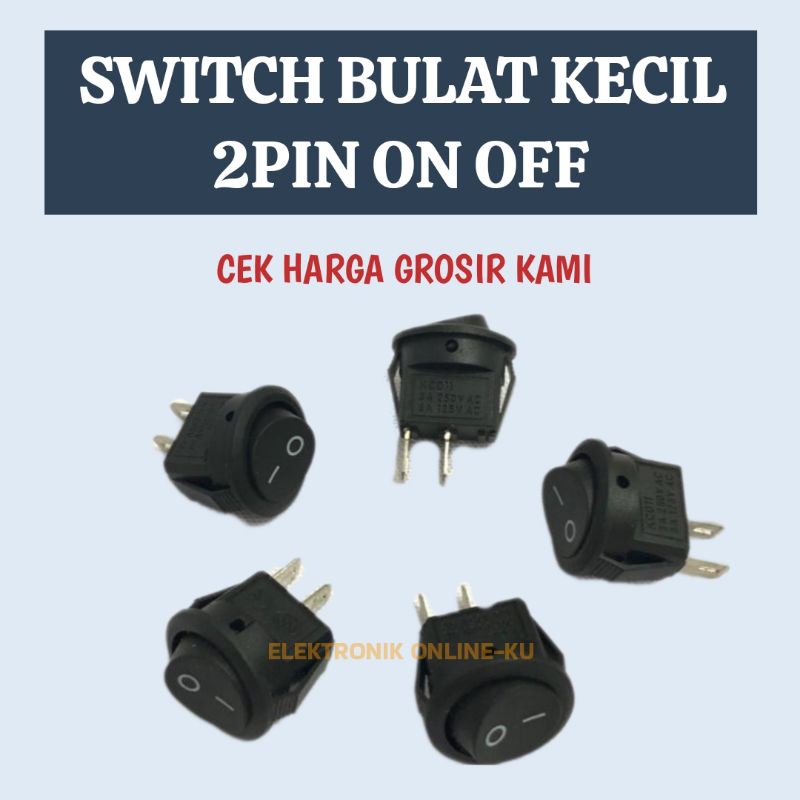 Jual SWITCH MINI BULAT ON OFF 2PIN | Shopee Indonesia