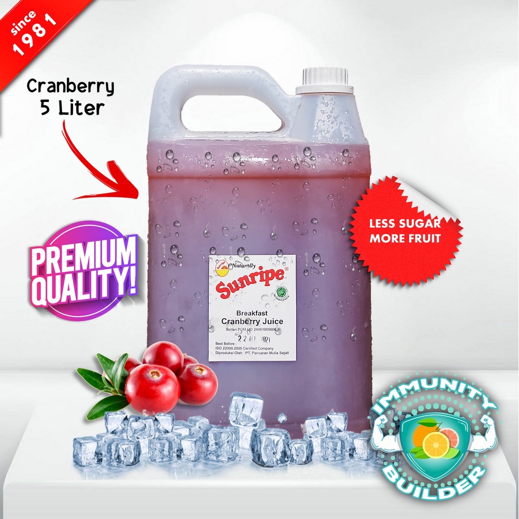 Jual Jus Cranberry - Cranberry Juice SUNRIPE 5 Liter | Shopee Indonesia