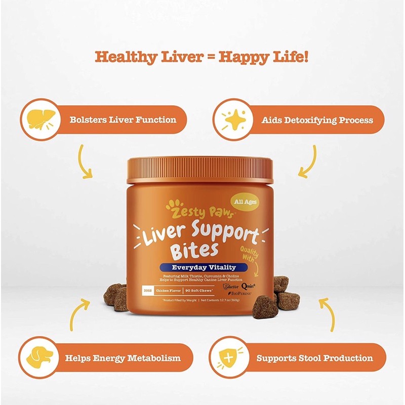 Jual Zesty Paws Liver Support Bites ll vitamin supplemen anjing