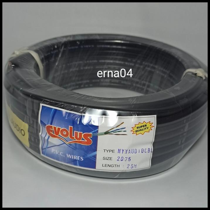 Jual Kabel Listrik Serabut Evolus 2x0 75 25m Hitam Shopee Indonesia