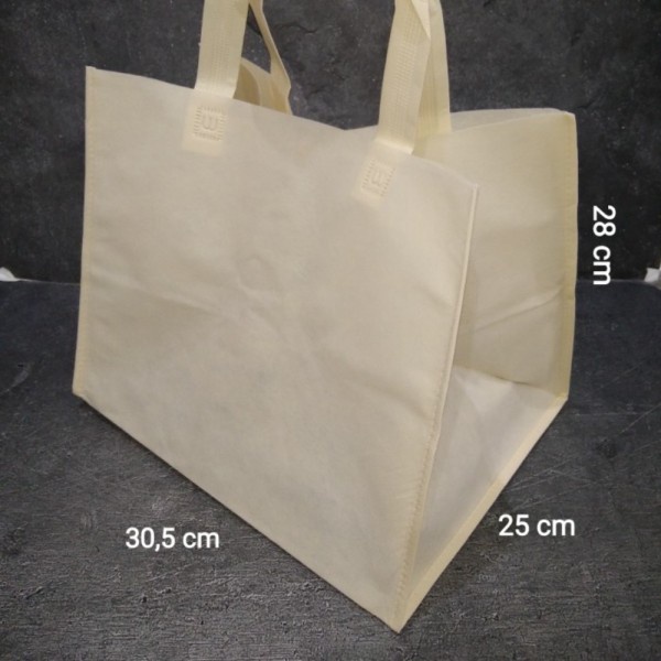 Jual Tas Kain Polos 25x30 12 pcs Spunbond Dus Roti Donat | Shopee Indonesia