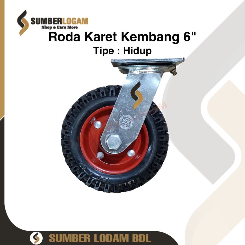 Jual Roda Caster/ Roda Gerobak / Roda Karet Kembang 6