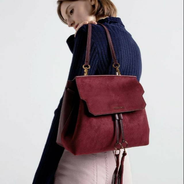 Tassel detail front flap backpack online