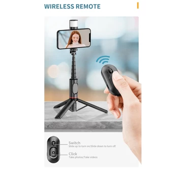 BESTOOL Q12S Tripod Mini Bluetooth Remote Fill Light 765mm Tongsis Holder Selfie Stick