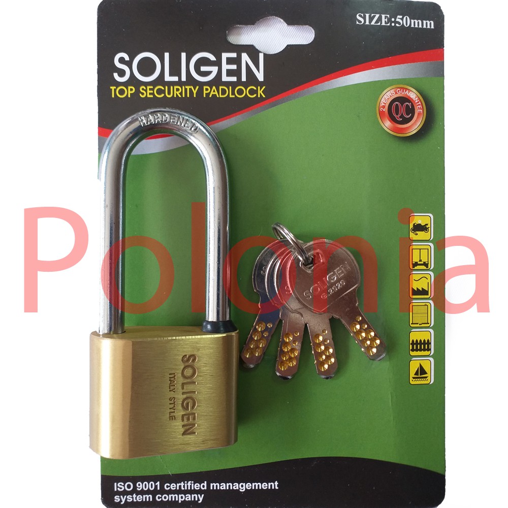 Jual Soligen Gembok 50mm Panjang Kuningan Computer Key | Shopee Indonesia