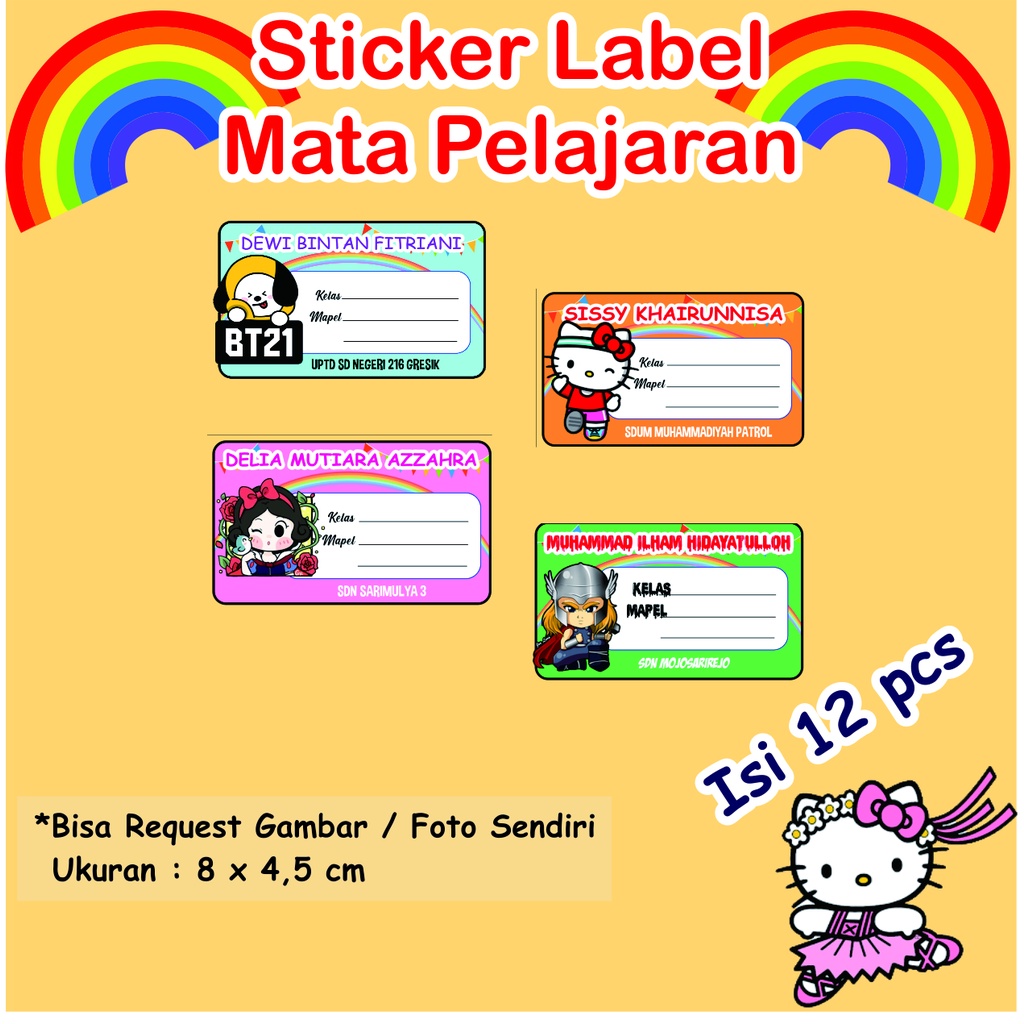 Jual Sticker Label Mata Pelajaran Mapel Shopee Indonesia 