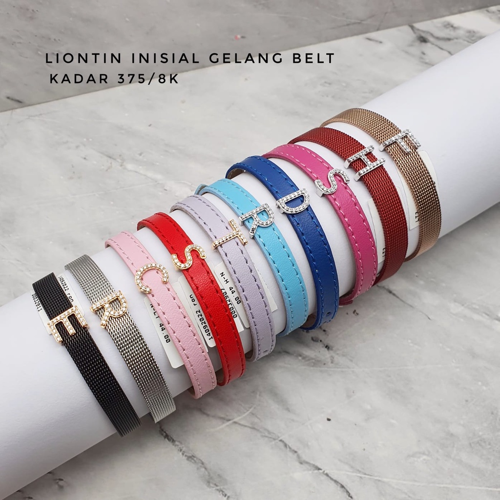 Jual Liontin Inisial Huruf A-Z MATA variasi gelang BELT Emas Asli kadar ...