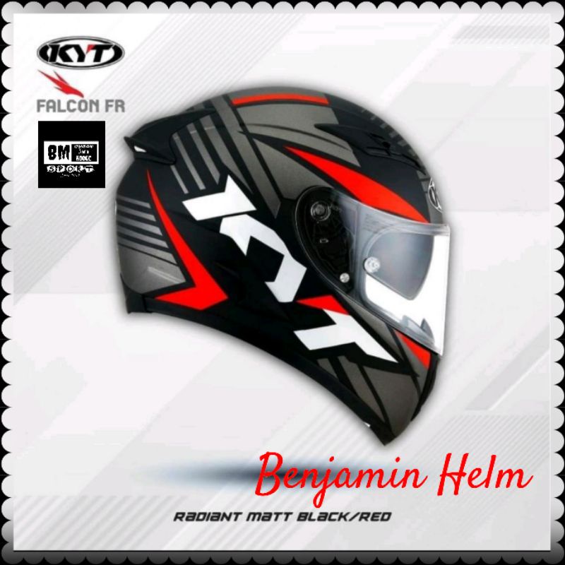 Jual Helm Kyt Falcon Fr Radiant Black Shopee Indonesia