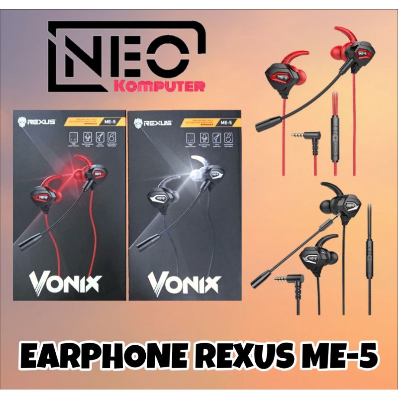 Jual REXUS ME 5 GAMING EARPHONE VONIX HEADSET GAME WITH