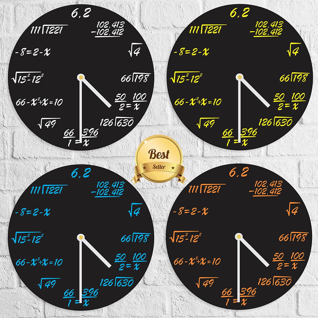 Jual Jam Dinding Matematika Wall Clock Rumus Matematika Tersedia ...