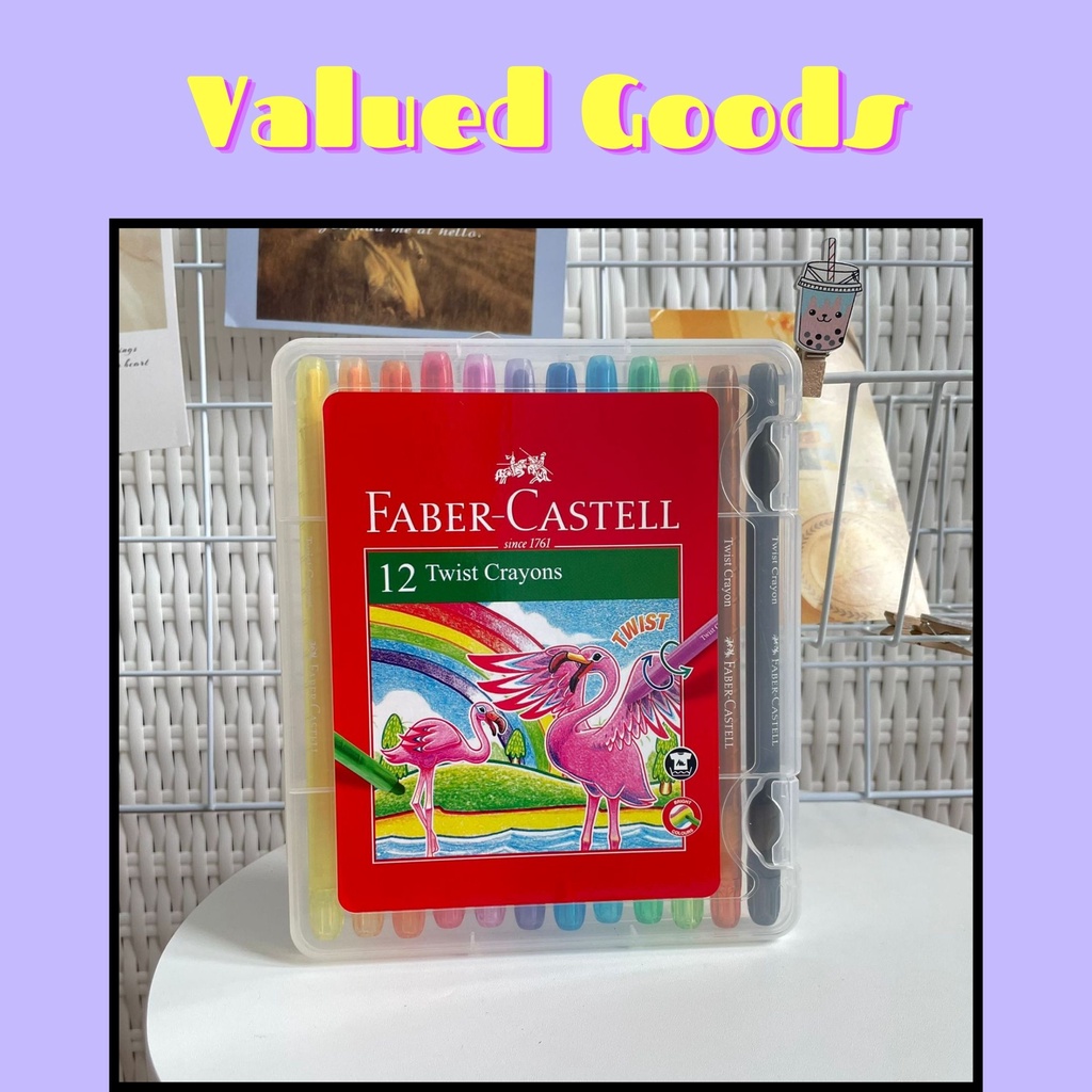 Jual Isi 12 Pcs 1 Set Twist Crayon Faber Castell WARNA WARNI OFFICIAL