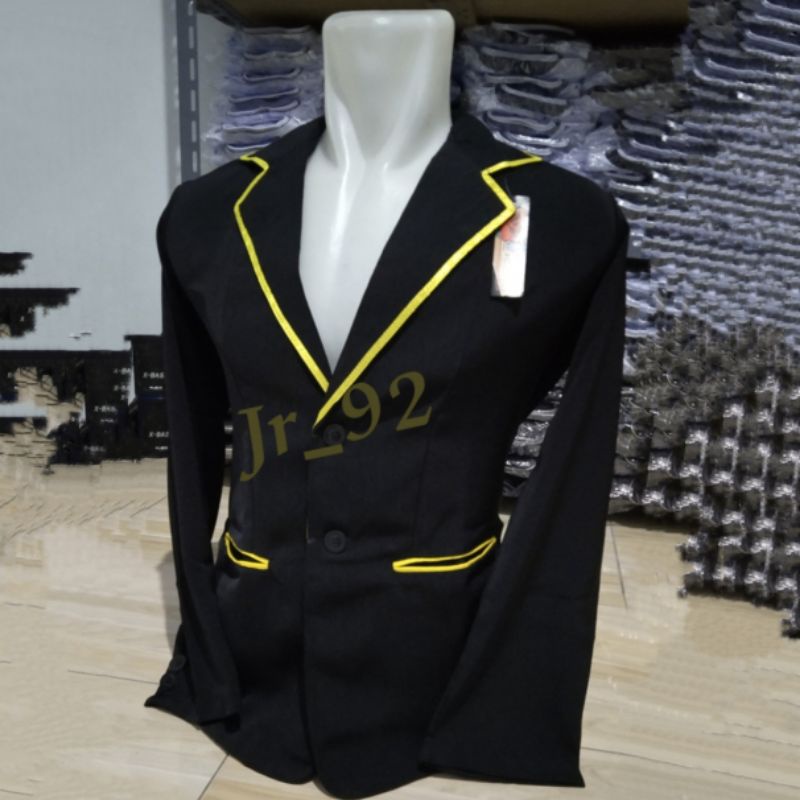 Jual Almamater hitam polos lis kuning | Shopee Indonesia