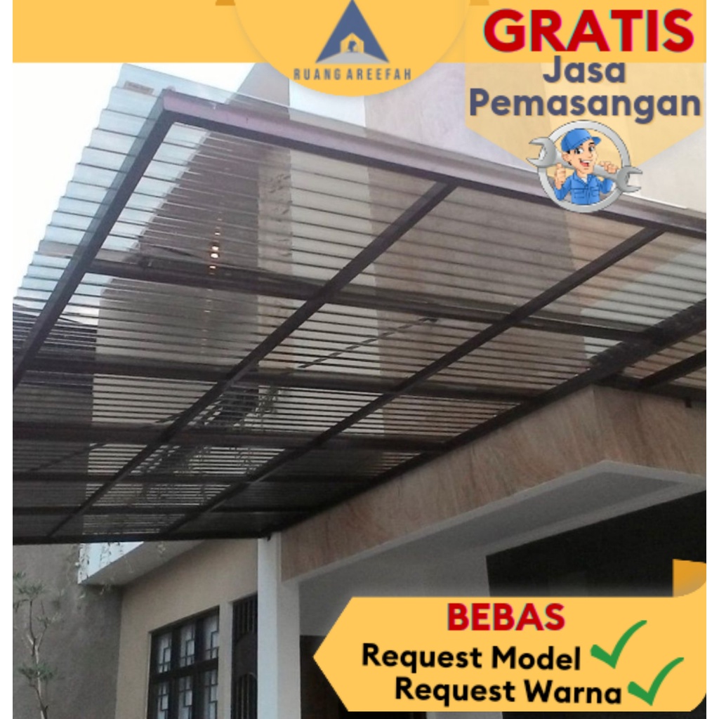 Jual Kanopi Canopy Atap Garasi Baja Ringan Solar Tuff Canopi Solar Flat ...