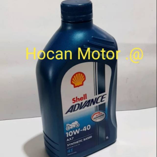 Jual OIL OLI MESIN 1LITER SHELL ADVANCE AX7 SAE 10W-40 SYNTHENTIC BASED ...