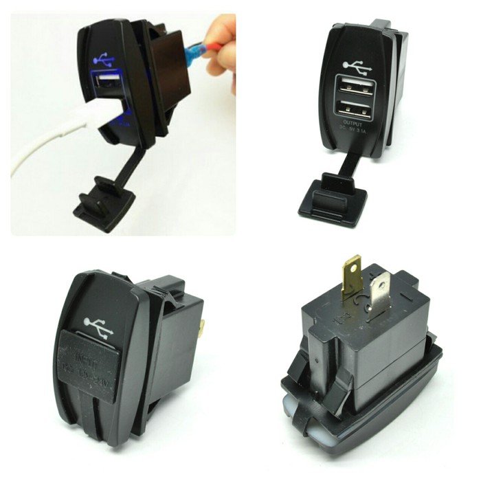 Jual Charger Hp Di Motor Dual Port Motorcycle Usb Charger Model Kotak