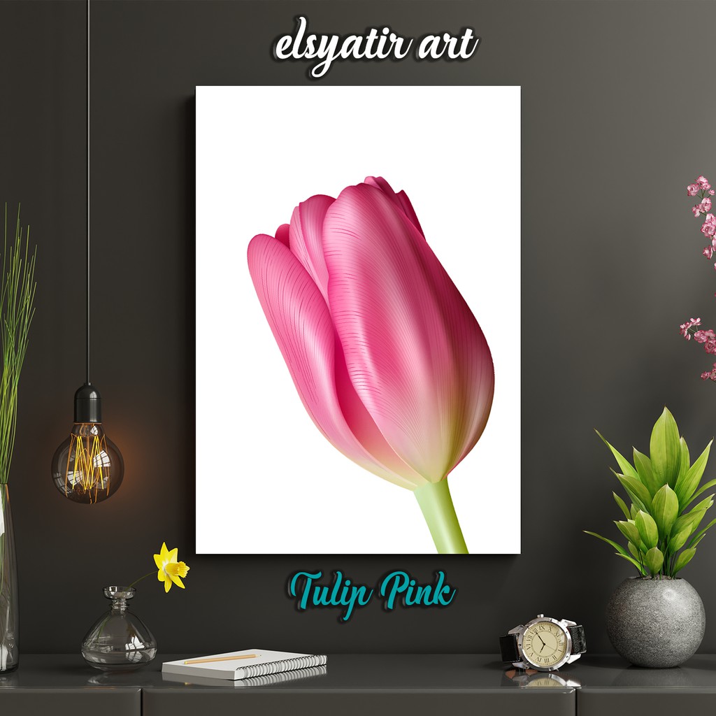 Jual Poster Kayu Bunga Tulip Pink 15x30 Hiasan Dinding Bunga Tulip Pajangan Bunga Shopee 6967