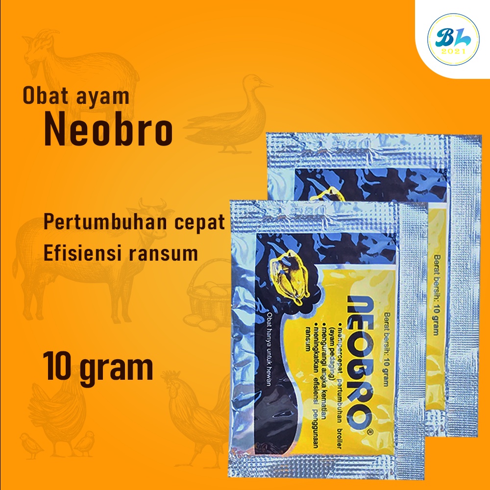 Jual NeoBro Obat Vitamin Penggemukan Ayam Pedaging Broiler 10 Gram ...