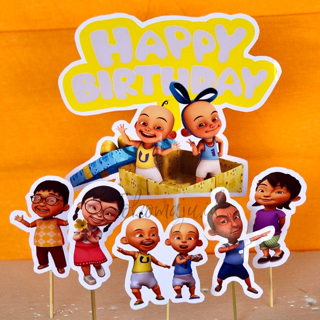 Jual Topper Kue Happy Birthday Upin Ipin Topper Kue Ulang Tahun Upin Ipin Hiasan Kue Set 