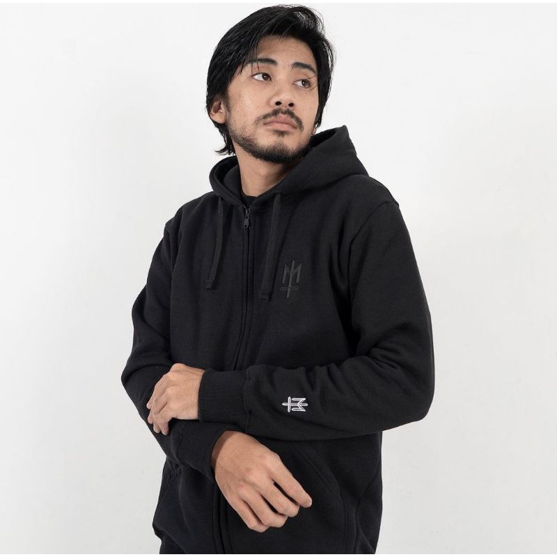 Jual Sweater Zipper Resleting Maternal Disaster Hitam Hoodie Pria