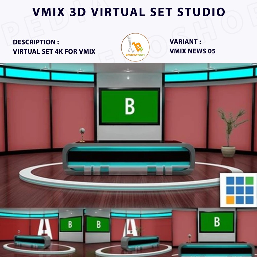 Jual VMIX 3D VIRTUAL SET HD 4K - NEWS 1 [VOL. 01] | Shopee Indonesia