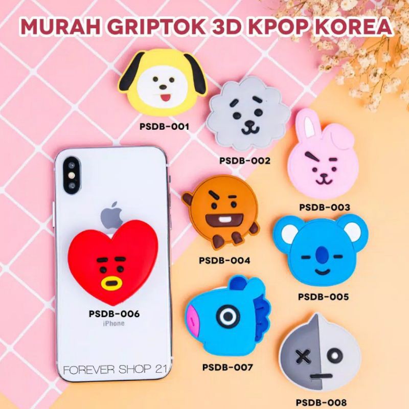 Jual Pop Socket BT21 / Popsocket 3D Karakter Kartun BTS | Shopee Indonesia