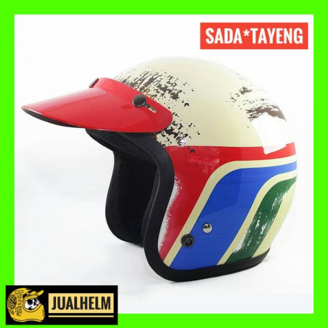 Jual Helm Retro Sada Tayeng Krem Helm Classic Helm Klasik Helm