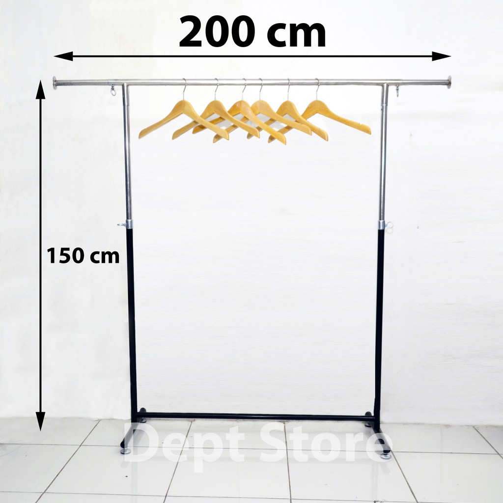 Jual Hanger Gantungan Baju Model Gawangan Tarik Samping Gawang 100 Cm