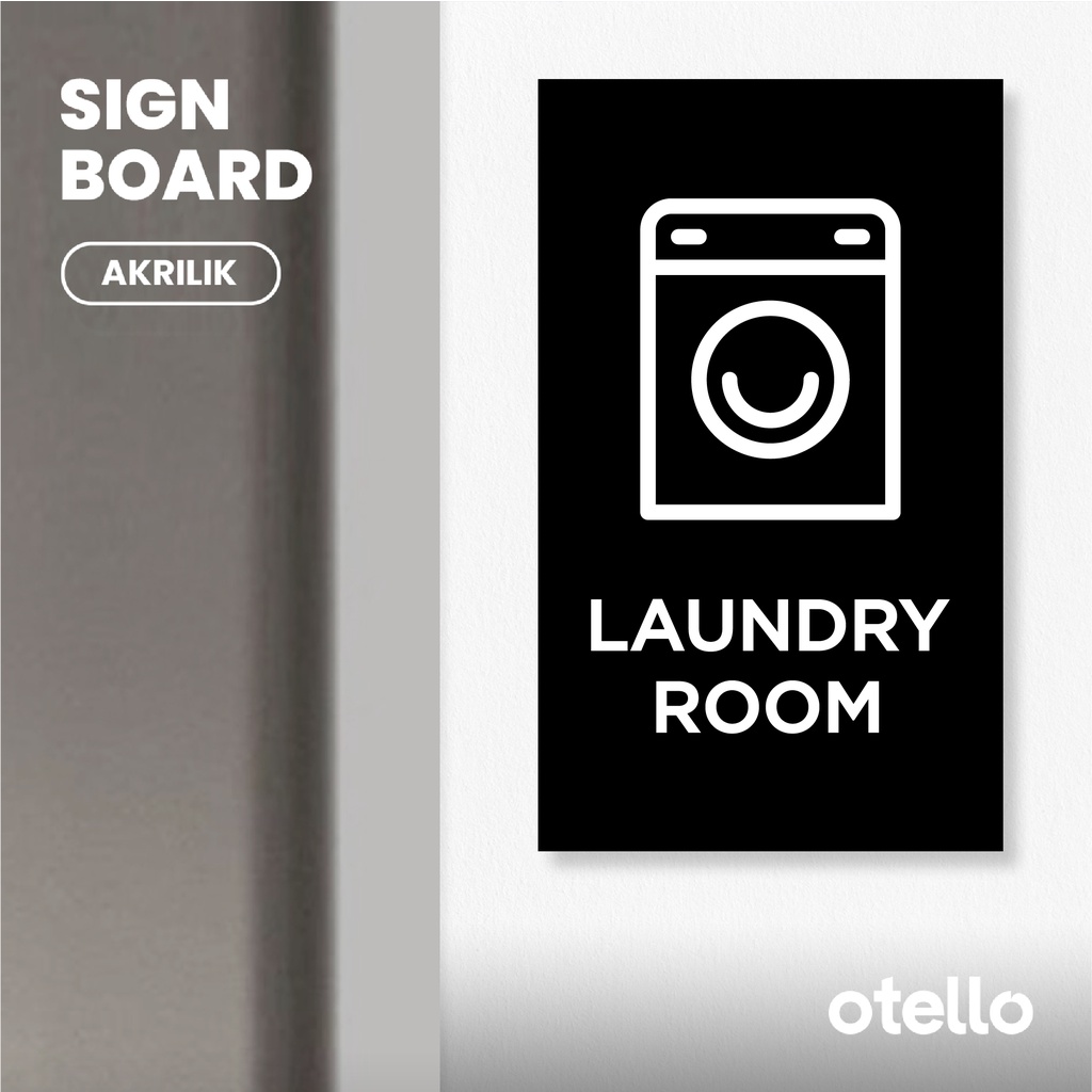 Jual Otello - Signage Laundry Room Sign Board Akrilik Print Papan Nama ...