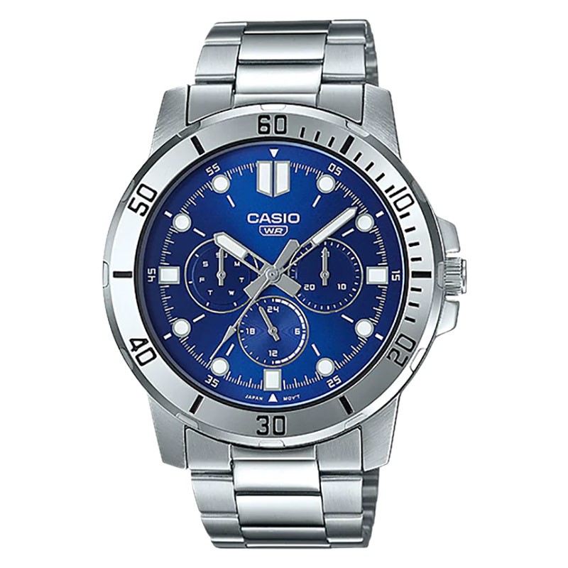 Jual Jam Tangan Pria Casio MTPVD300D2EUDF Blue Dial Stainless Steel