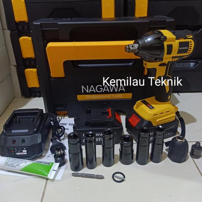 Jual Mesin Impact Wrench Baterai Brushless Nagawa V Cordless Pembuka Baut Shopee Indonesia