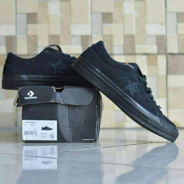 Jual SEPATU CONVERSE ONE STAR OX BLACK BLACK ORIGINAL 162950C Shopee Indonesia