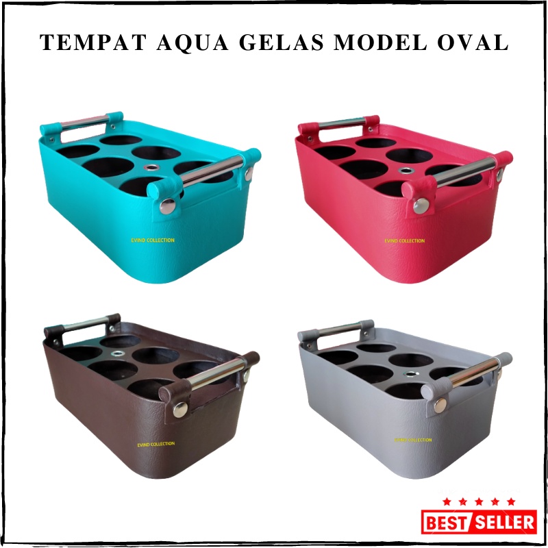 Jual Tempat Aqua Gelas Model Oval Isi 6 Cup Keranjang Air Mineral Gelas Kulit Sintetis Shopee 3445