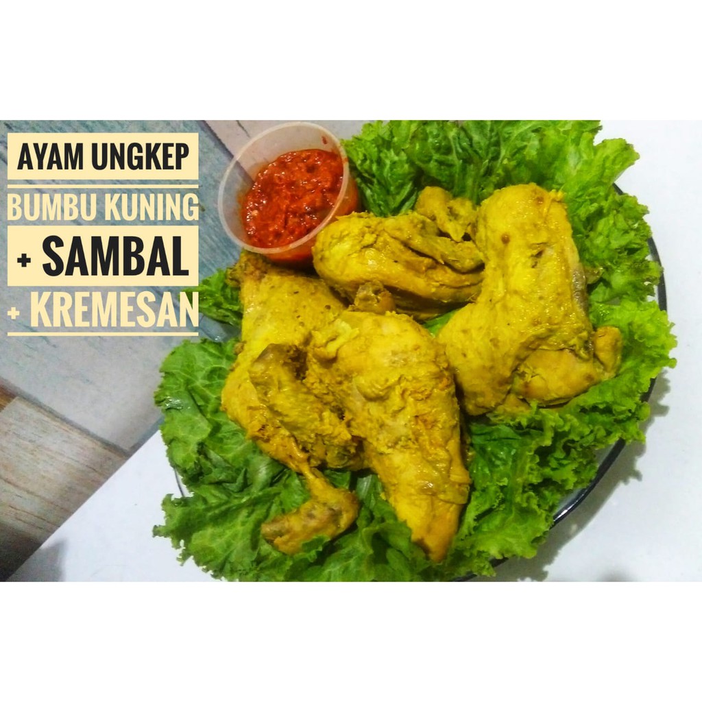 Jual Ayam Ungkep Bumbu Kuning Sambal Kremesan Siap Goreng Lezat