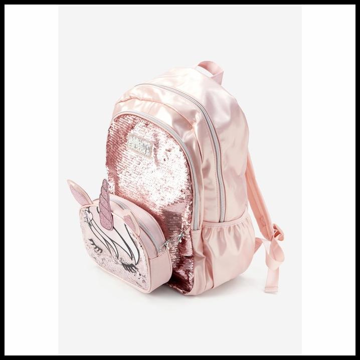 Jual Justice Girls Rose Gold Unicorn Backpack & Crossbody Tas Ransel