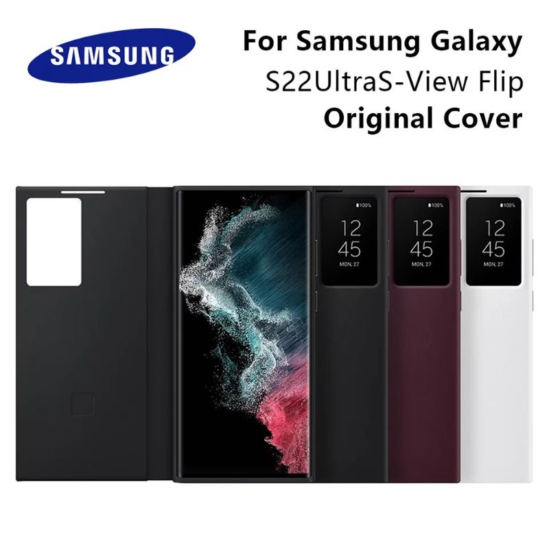 Jual Smart Clear View Cover Samsung Galaxy S22 Ultra Original Flip Case ...