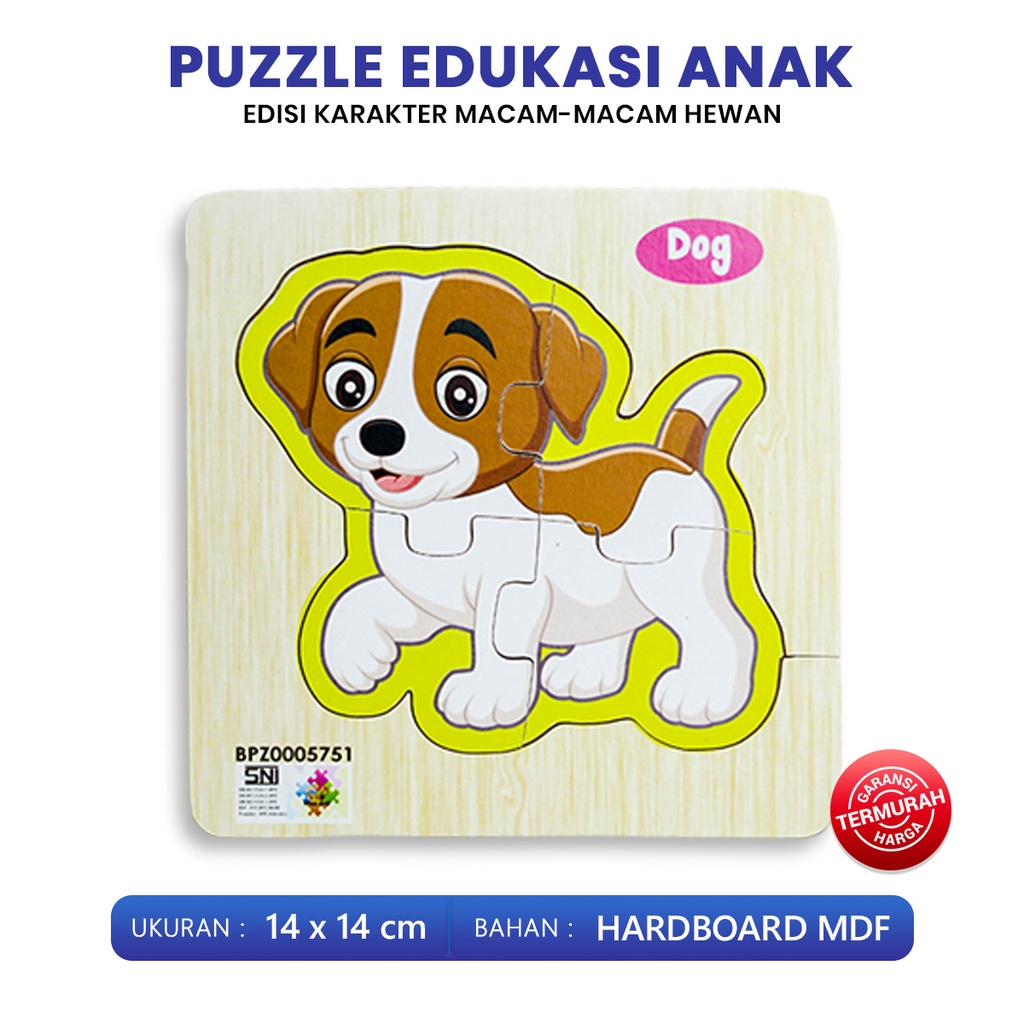 Jual Puzzle Edukasi Anak / Puzzle Kayu / Puzzle Anak Seri Hewan Dog ...