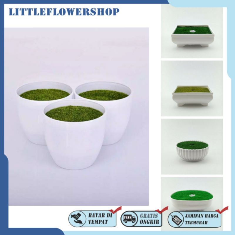 Jual POT BULAT PUTIH POT SET BUSA POT PLASTIK BULAT POT PLASTIK MURAH ...