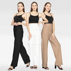 Felicia High Waist Long Kulot By Youniq 7 Warna Ukuran S XL