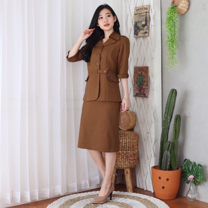 Jual seragam pemda jas kerah setelan rok pendek kd 6601 GURU/ASN ...