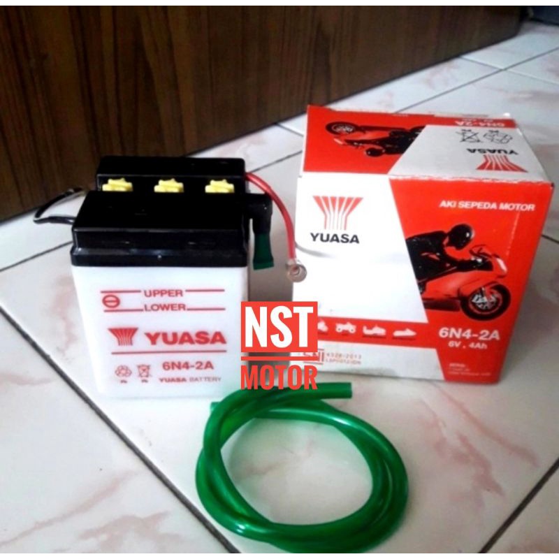 Jual Aki Yuasa 6N4-2A 6 Volt 4 Ah Aki Honda Win Win100 C70 Non Stater