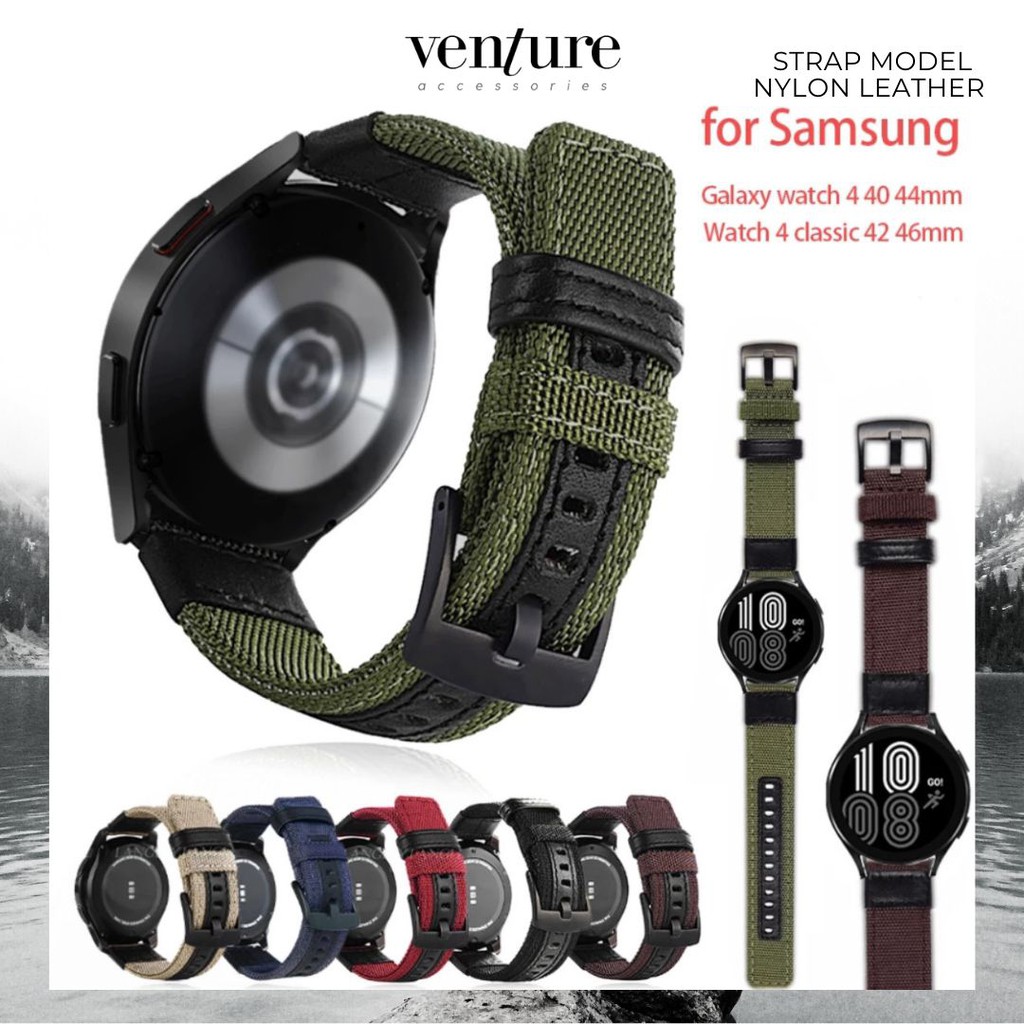 Jual STRAP SAMSUNG GALAXY WATCH 7 6 5 4 40MM 44MM CLASSIC 42MM 46MM 43MM 47MM MODEL NYLON LEATHER 20MM Shopee Indonesia