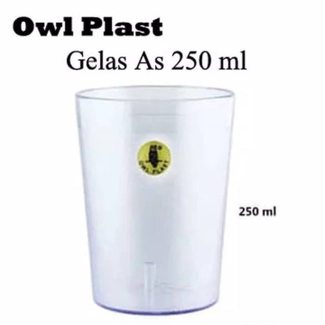 Jual Gelas Minum Air Mika Akrilik Bening Tahan Panas Anti Pecah Premium Owl 250ml Gelas Saji 7078